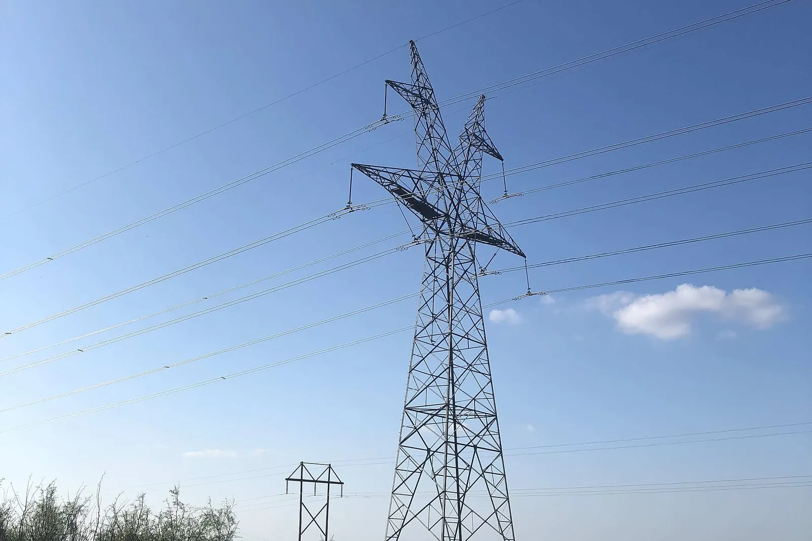 Transmission towers in Clay County, Texas