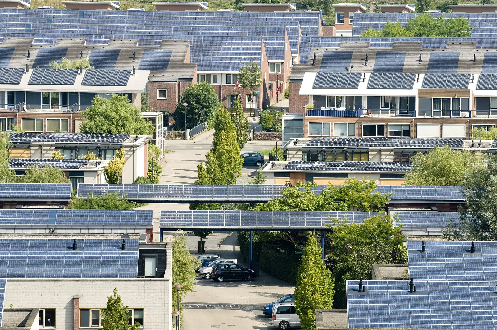 Rooftop solar on housing in Amersfoort, the Netherlands