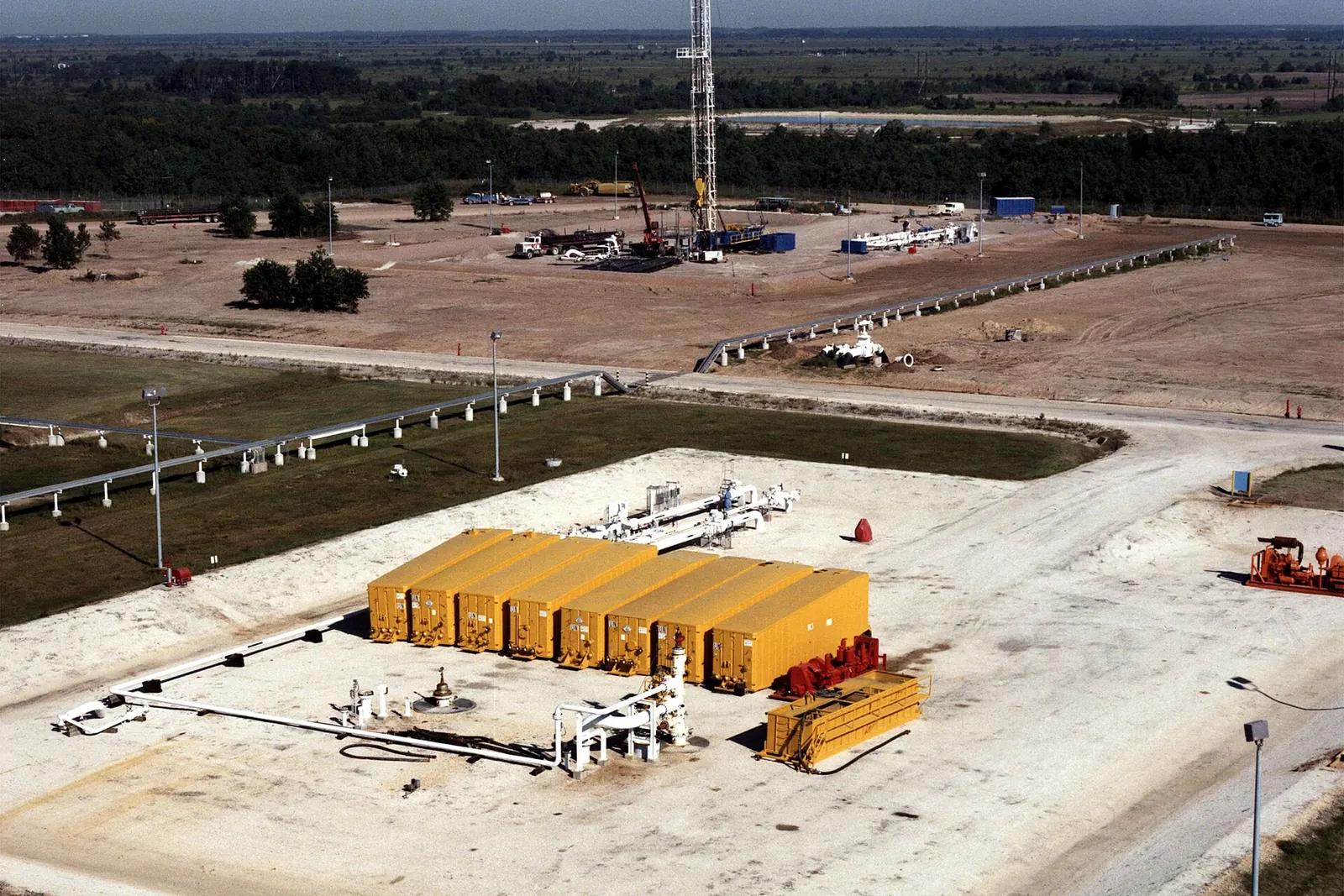 Well pads at a US Strategic Petroleum Reserve storage site on the Gulf Coast