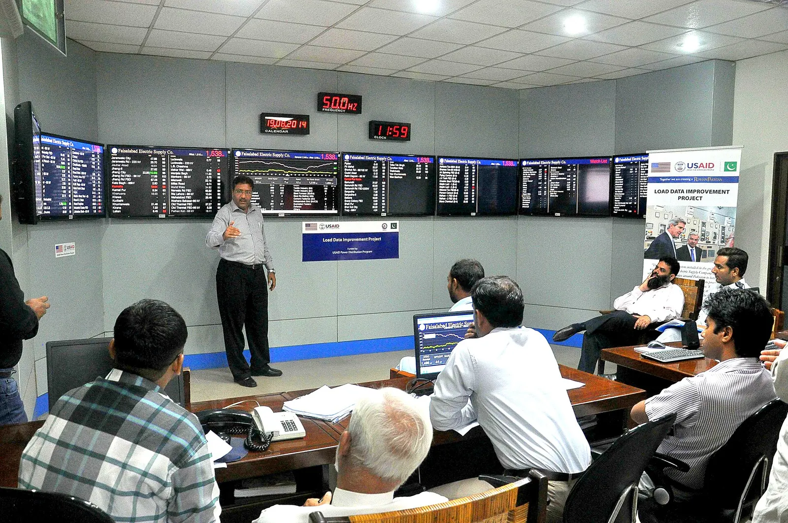A load management control room at a Pakistani power distribution company